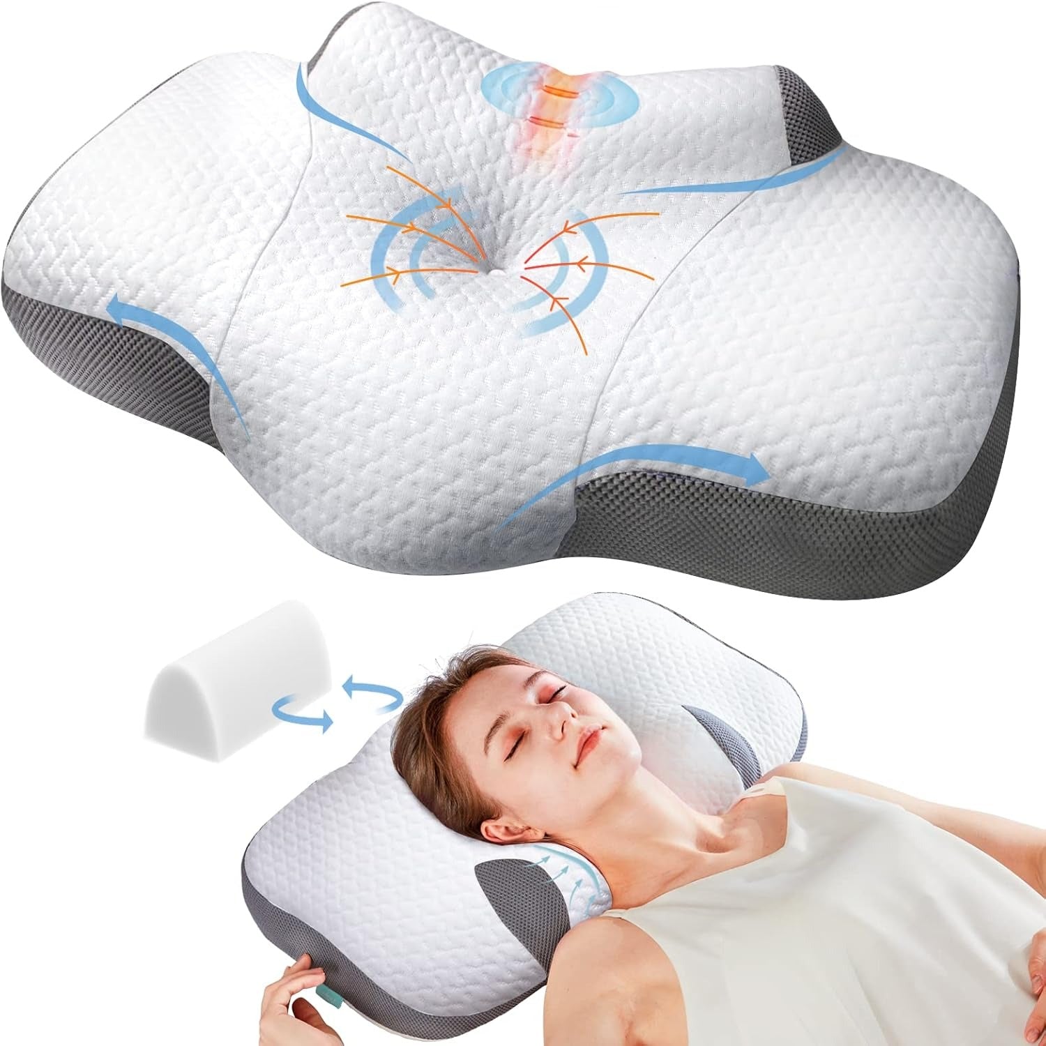 Medical Neck Pillow for Pain Relief - Soft Memory Foam for Better Sleep