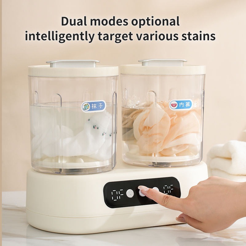 Mini Portable Washing Machine - 3L Dual Tub Compact Washer for Socks & Underwear