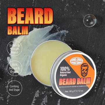 Aichun Beauty 100% Natural & Organic Beard Balm – Softening, Smoothing & Styling Wax (60g)