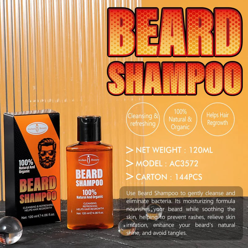 Aichun Beauty 100% Natural & Organic Beard Shampoo – Growth Stimulating & Deep Cleansing (120ml)