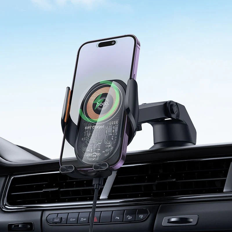 The Hoco HW34 Center Console Wireless Charging Car Holder